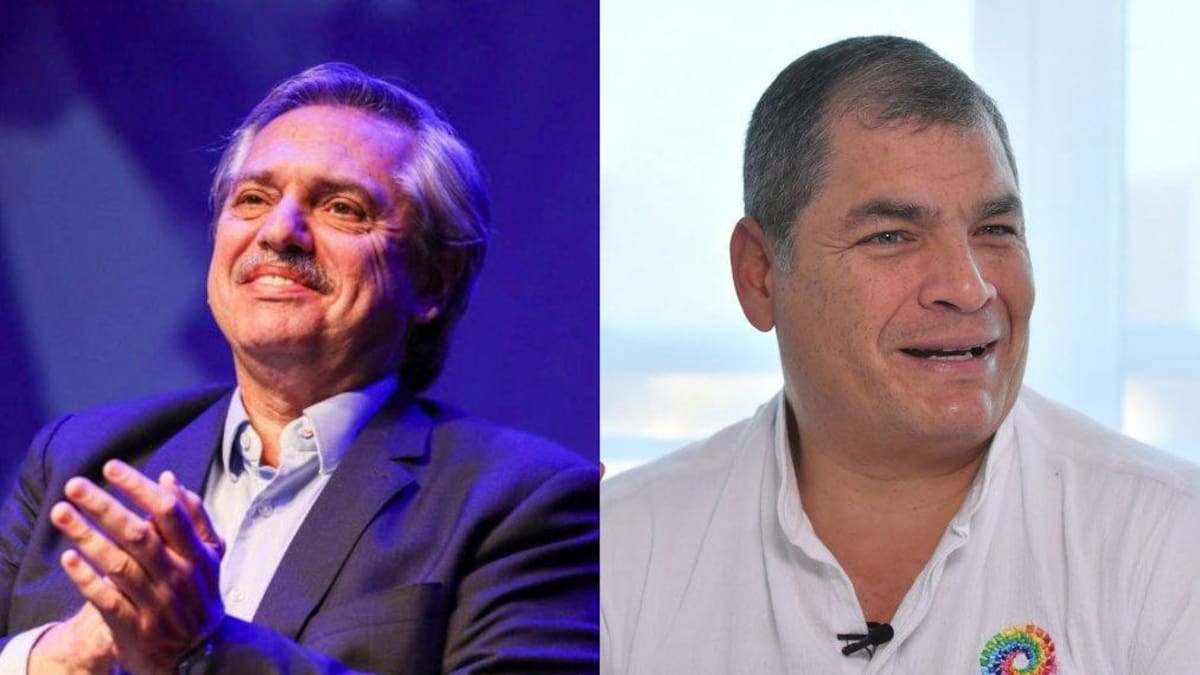 Alberto Fernández y Rafael Correa, NA AFP