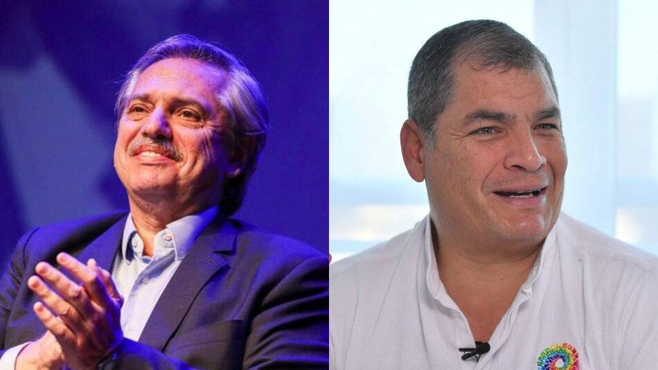 Alberto Fernández y Rafael Correa, NA AFP