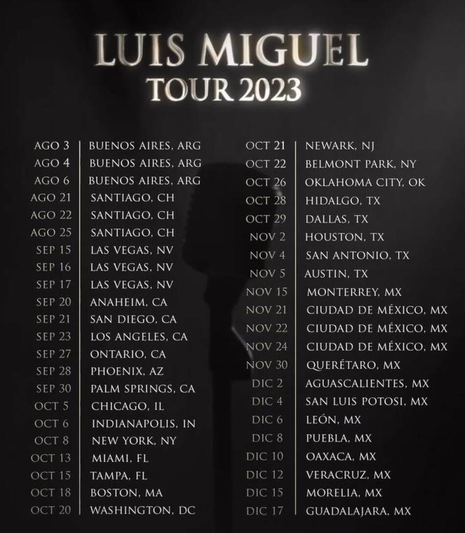 La gira de Luis Miguel. Foto: Instagram
