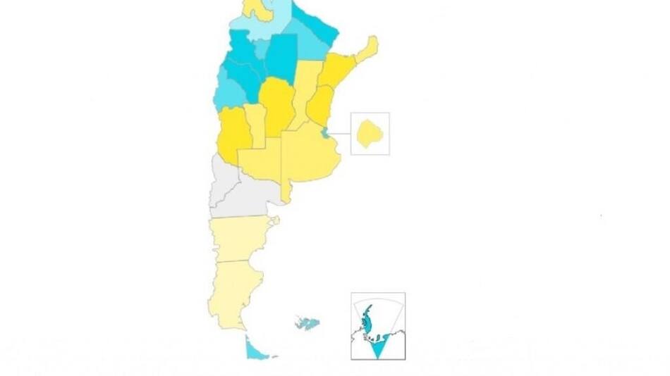 Mapa politico de Argentina. Elecciones 2021.