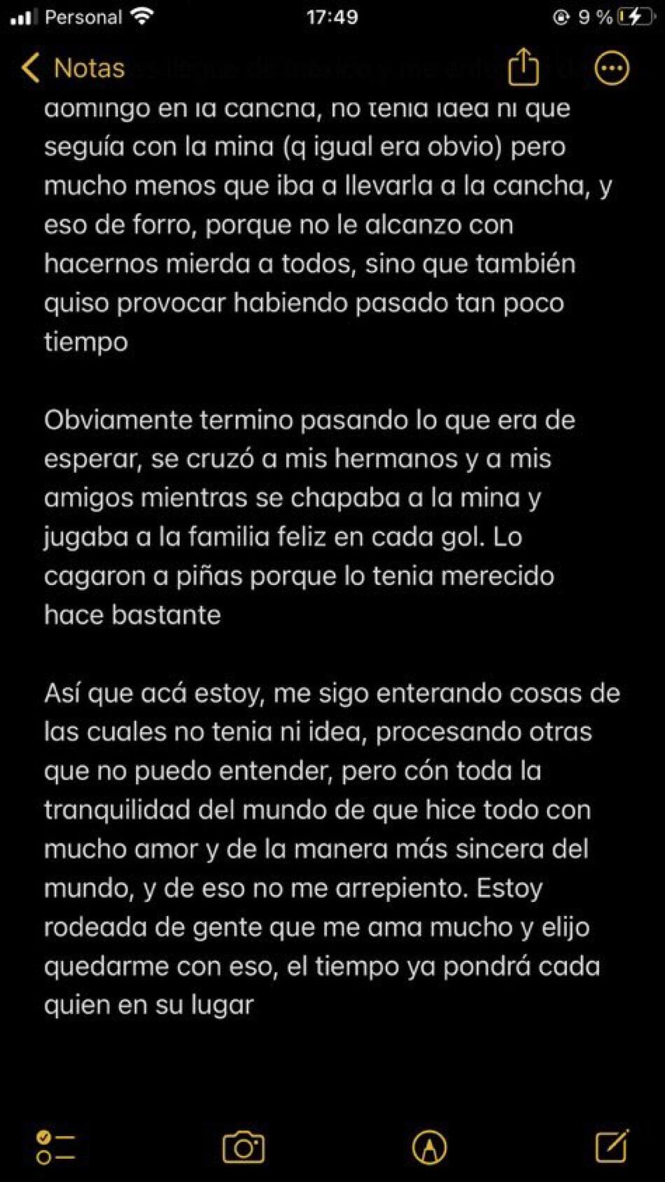 Una hincha estaba por casarse y se enteró que su pareja la engañaba 3. Foto: X.