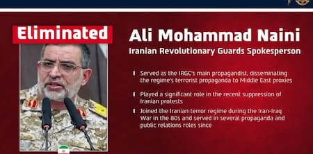 Muerte de Ali Mohammad Naini, portavoz de la Guardia Revolucionaria.