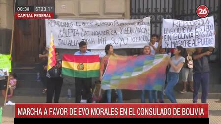 Marcha consulado de Bolivia, Canal 26