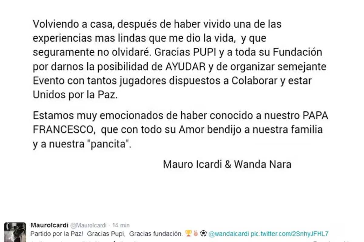 Cuando Mauro Icardi y Wanda Nara visitaron al Papa. Foto: redes.