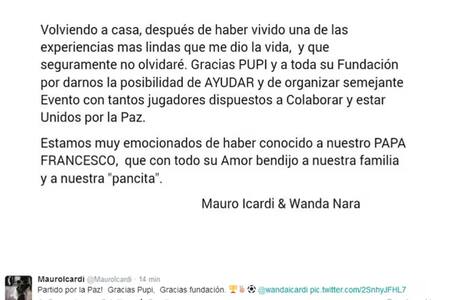 Cuando Mauro Icardi y Wanda Nara visitaron al Papa. Foto: redes.