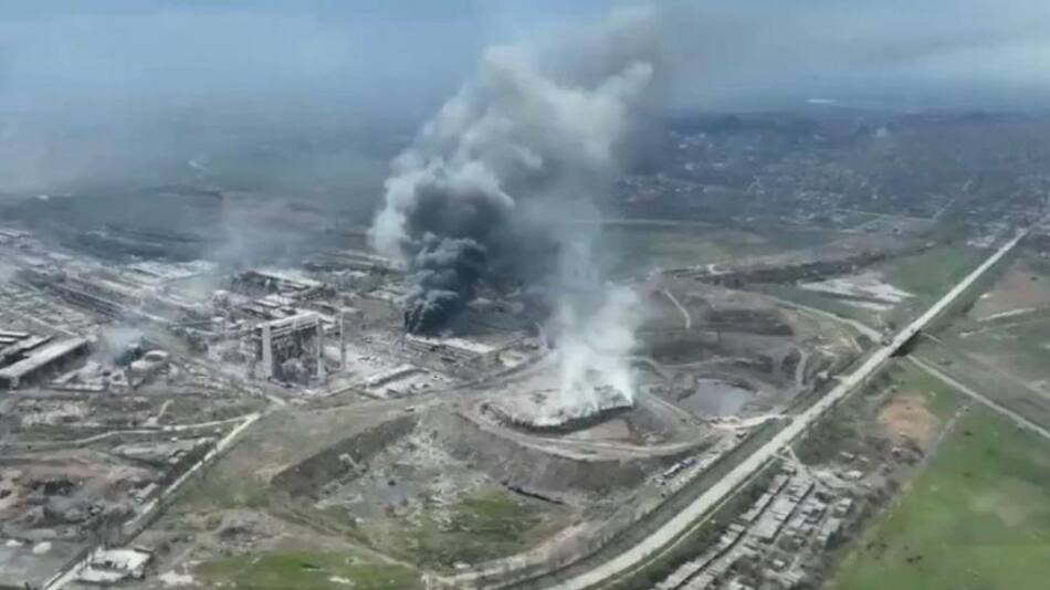 Conflicto Rusia-Ucrania, guerra, bombardeo a planta industrial, NA