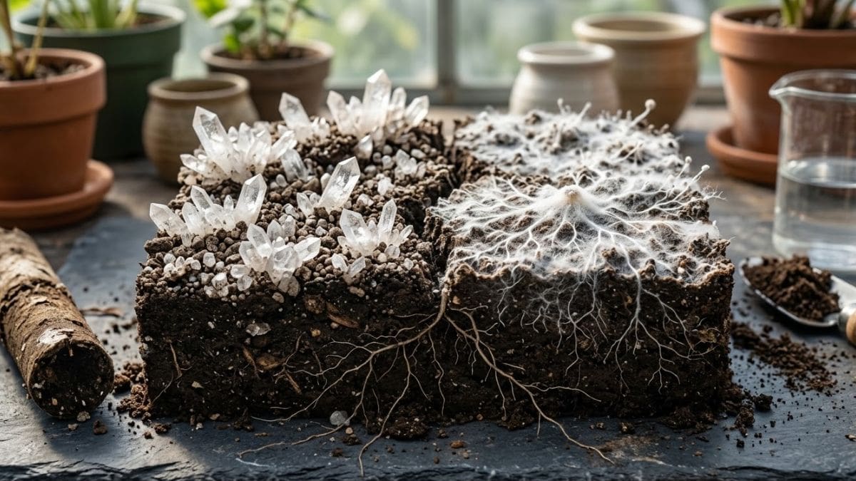 Qué es la capa blanca que aparece sobre la tierra de las plantas en las macetas y cómo eliminarla.