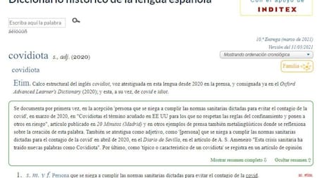 La palabra "Covidiota" aprobada por la RAE