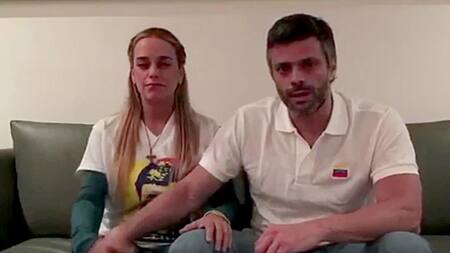 Leopoldo López y su esposa