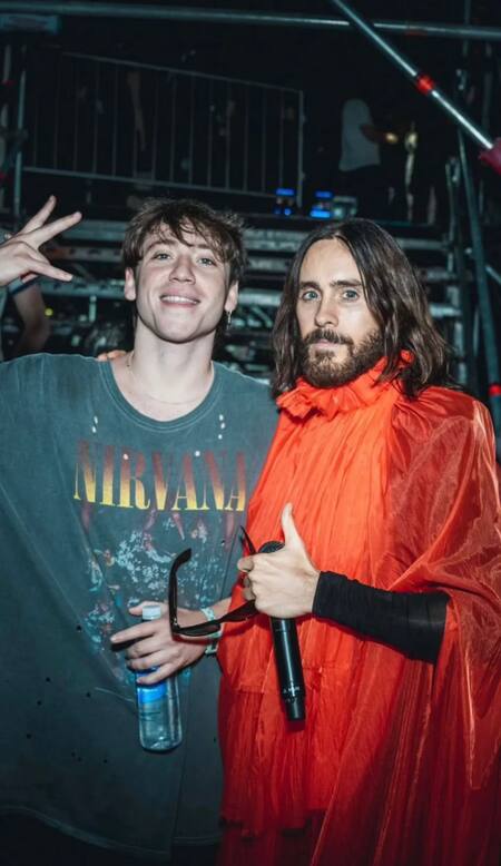 Jared Leto junto a Paula Londra. Foto: Instagram/lollapaloozaar