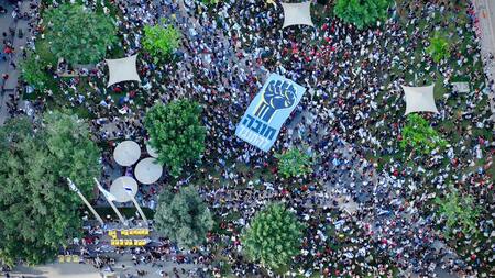 Protestas en Israel para pedir un acuerdo de rehenes. Foto: EFE.