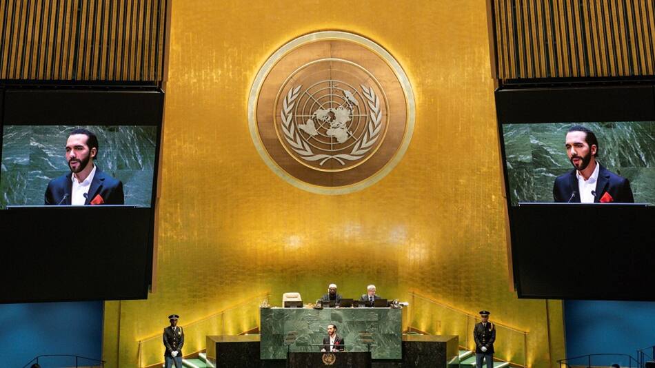 Nayib Bukele en la Asamblea General de la ONU. Foto: Reuters.