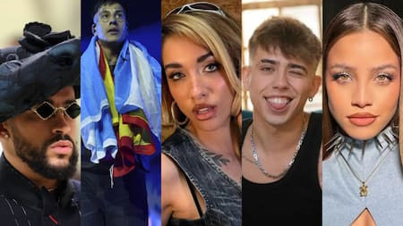 Los artistas más escuchados de Spotify en Argentina. Fotos: redes sociales.