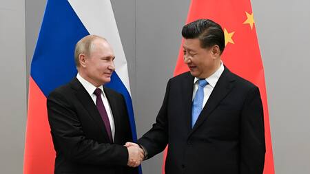 Xi Jinping, presidente de China, y Vladimir Putin, presidente de Rusia. Fuente: Reuters.