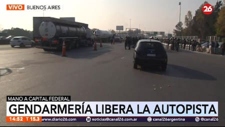 Protesta de Micros en Autopista, Canal 26
