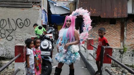 Desfile contra la contaminación en Indonesia. Foto NA.