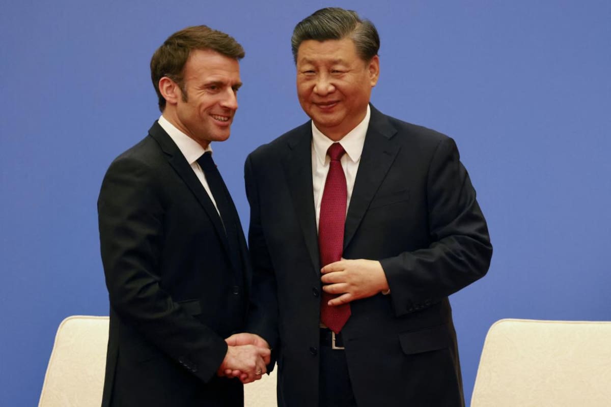 Emmanuel Macron y Xi Jinping. Foto: Reuters.