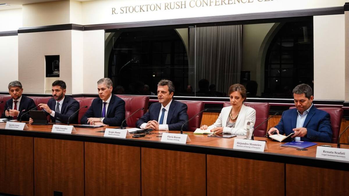 Sergio Massa en el Rush Conference Center del Instituto Baker. Foto: Twitter @SergioMassa
