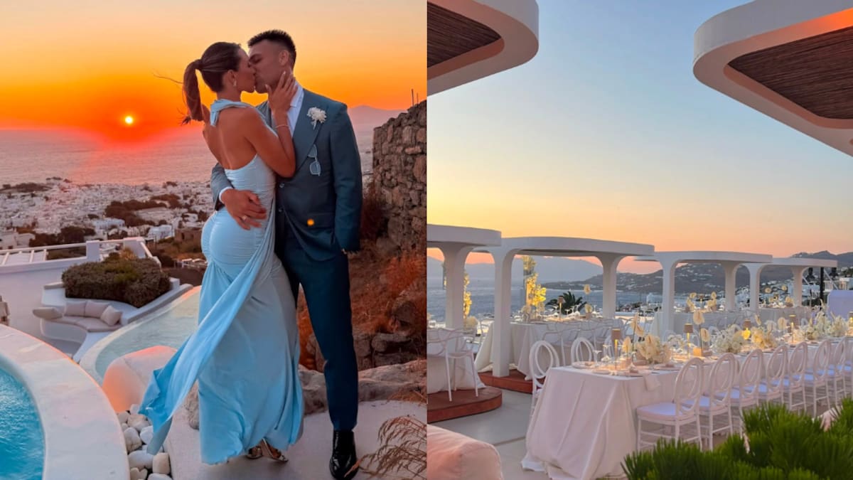 Las lujosas vacaciones de Lautaro Martínez y Agustina Gandolfo en Grecia: boda exclusiva, atardeceres y un destino de ensueño