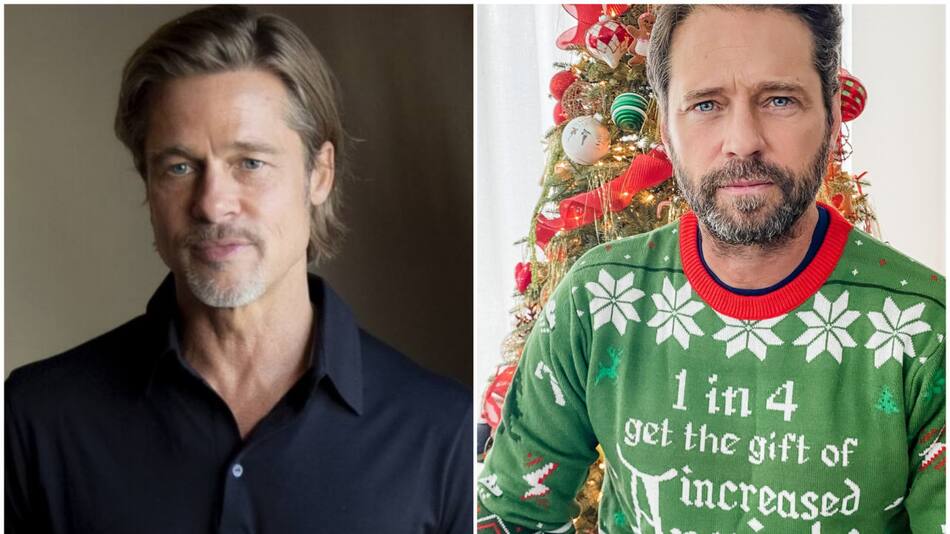Brad Pitt y Jason Priestley. Fotos: NA-Instagram.