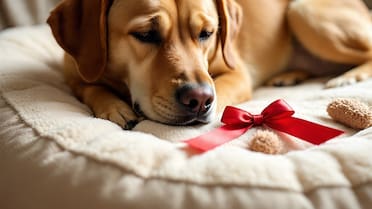 Cinta roja en la cama del perro: cómo colocarla y para qué sirve