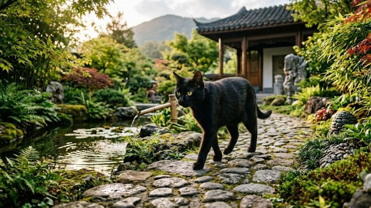 Qué simboliza el gato negro según el Feng Shui (Foto Gemini)