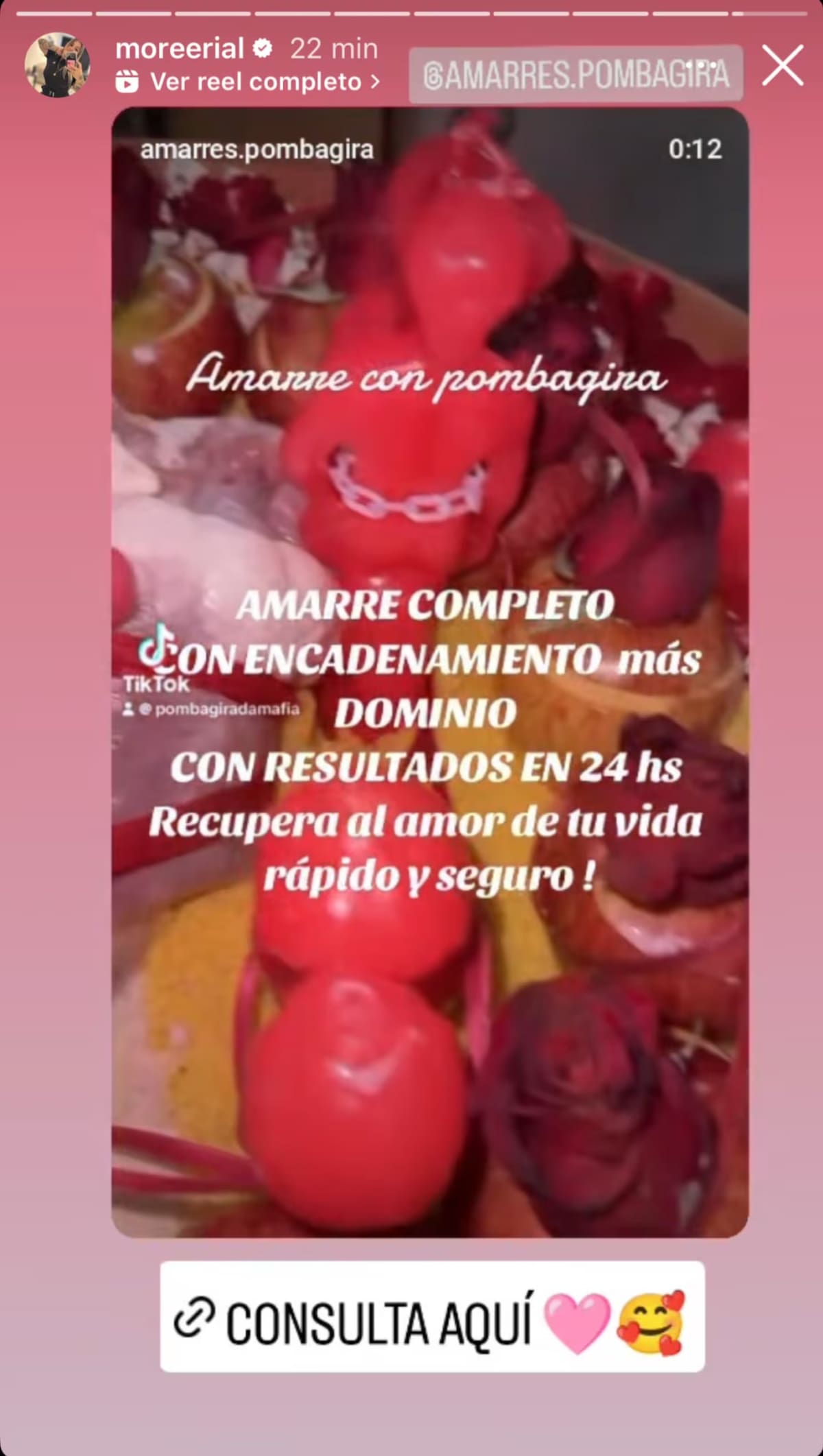 Rituales que promocionó Morena Rial. Foto: Instagram.