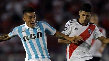 Ricardo Centurión y Exequiel Palacios, River vs. Racing, Superliga