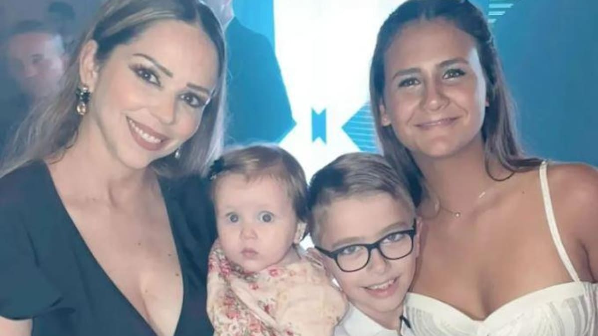 Gimena Vascón junto a sus hijos y Uma Fabbiani. Foto: Instagram @gimenavascon.