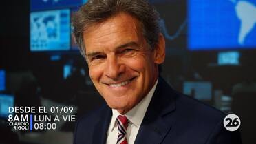 Claudio Rígoli se suma a Canal 26 y refuerza la pantalla de noticias con su sello periodístico