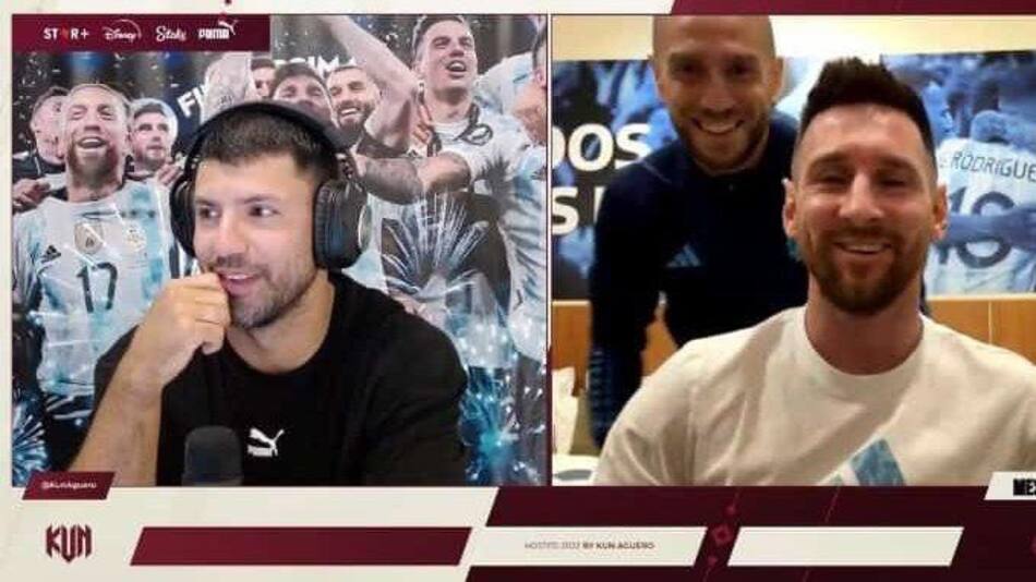 Lionel Messi y Kun Agüero en una charla de stream.