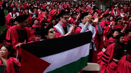 Protesta propalestina en la Universidad de Harvard. Foto: Reuters