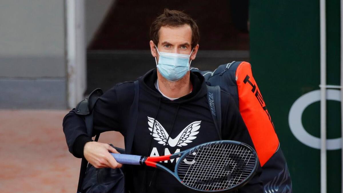 Andy Murray con barbijo, tenista, tenis, REUTERS