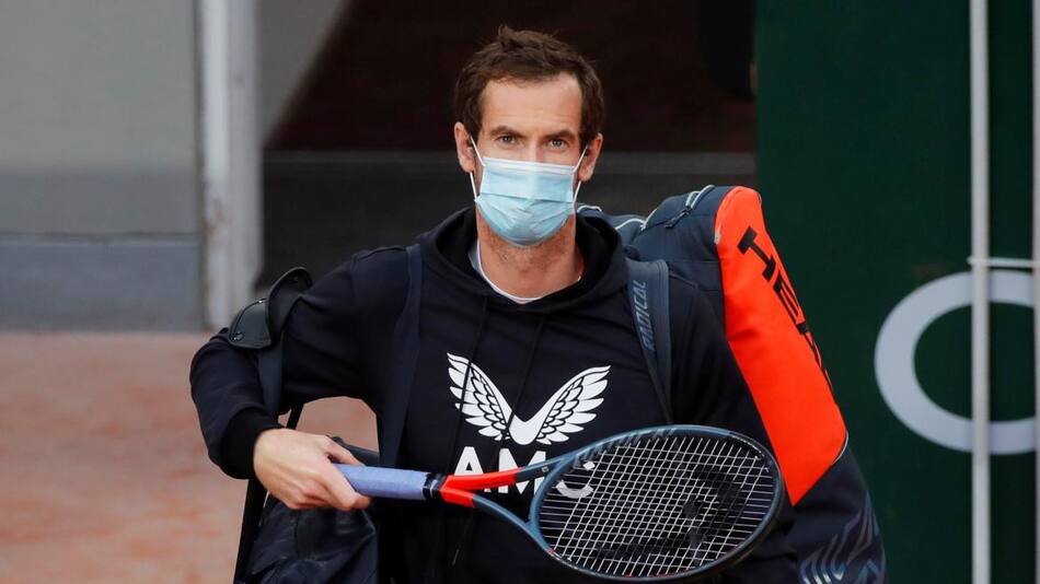 Andy Murray con barbijo, tenista, tenis, REUTERS