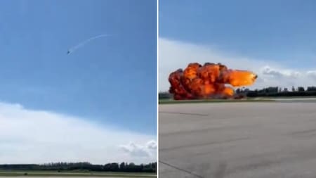 Un piloto de avión murió en un entrenamiento en Polonia. Foto: captura de video