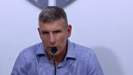 Martín Palermo en conferencia de prensa.