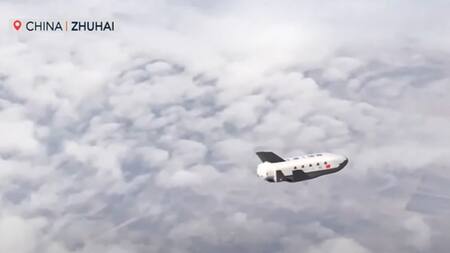 Haolong, transbordador espacial reutilizable chino. Foto: Captura de pantalla Canal 26.