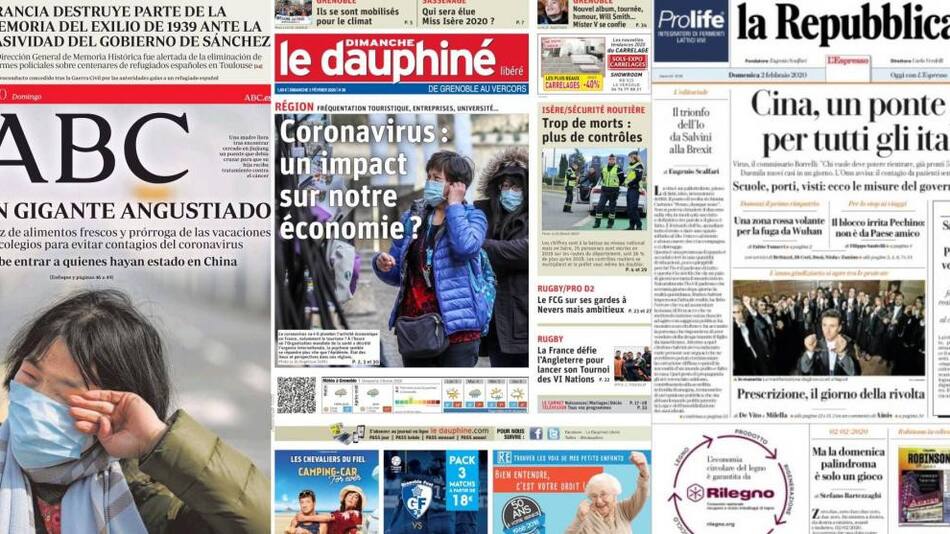 Tapas de diarios internacionales, domingo 2 de febrero de 2020