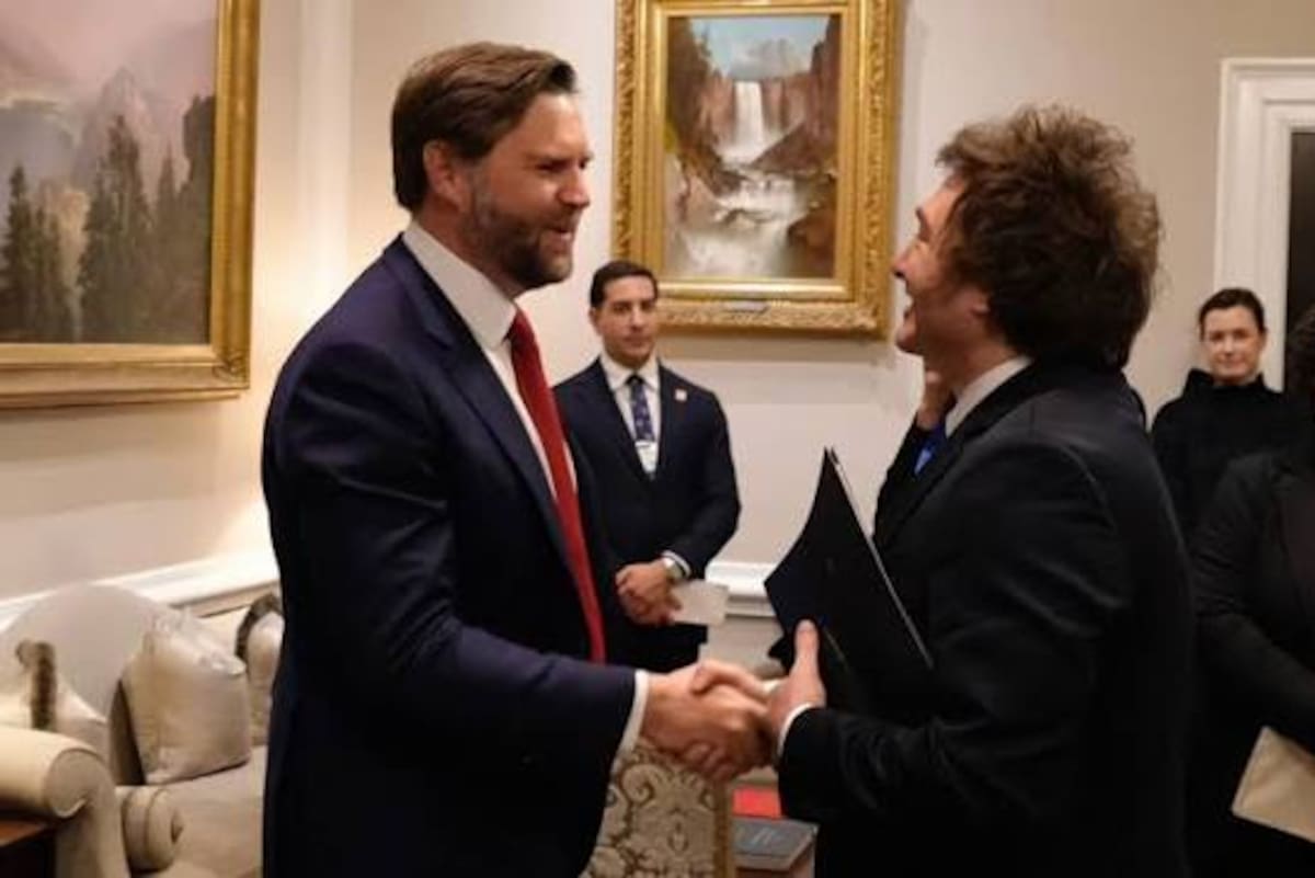 JD Vance vicepresidente de estados unidos y Javier Milei presidente de argentina