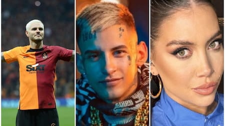 Mauro Icardi, L-Gante y Wanda Nara. Fotos: archivo.