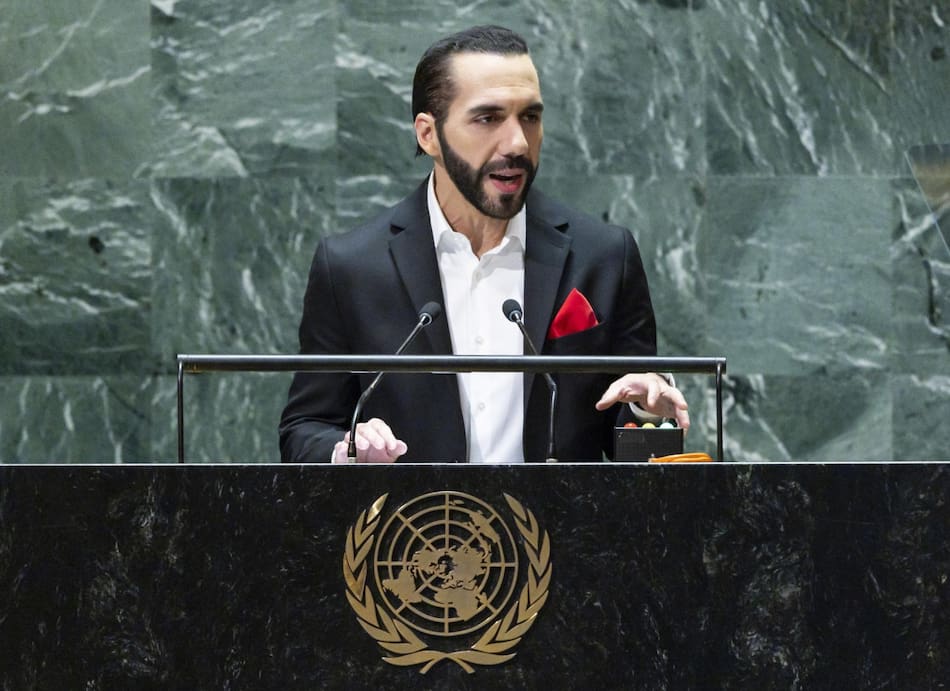 Nayib Bukele en la Asamblea General de la ONU. Foto: EFE.
