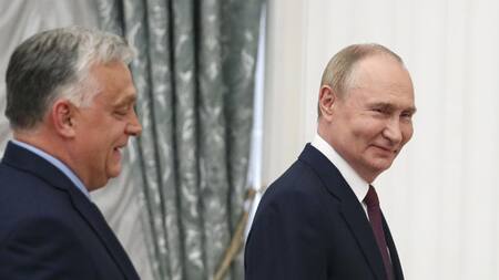 Vladimir Putin y Viktor Orbán. Foto: EFE.