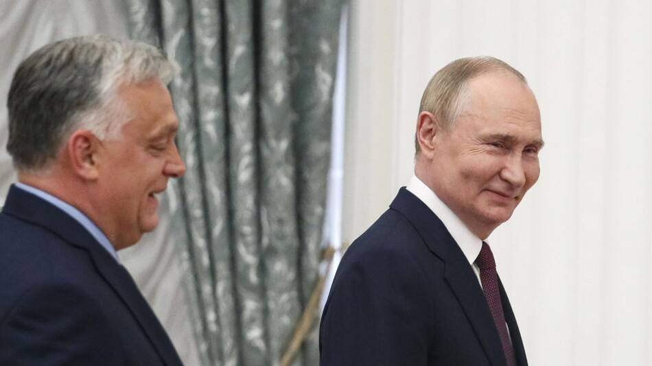 Vladimir Putin y Viktor Orbán. Foto: EFE.