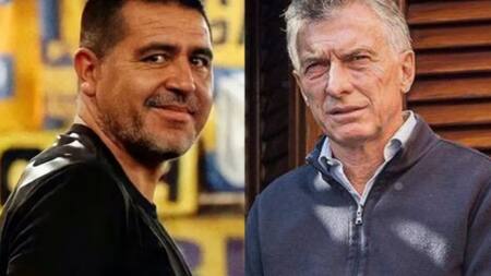 Juan Román Riquelme y Mauricio Macri. Foto: NA