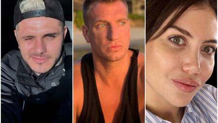 Mauro Icardi, Maxi López y Wanda Nara. Fotos: Instagram.