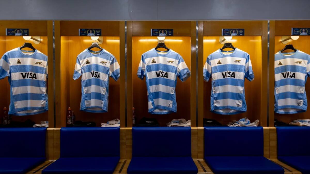 Vestuario de Los Pumas. Foto: NA