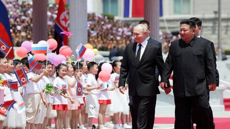 Vladimir Putin y Kim Jong-Un. Foto: EFE.
