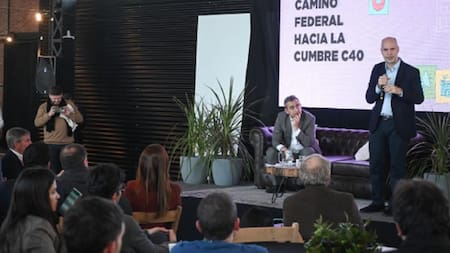 Larreta en la presentación de la cumbre. Foto: NA.