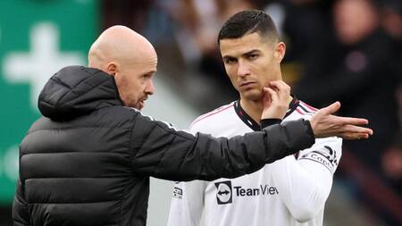 Cristiano Ronaldo y Erik ten Hag; Manchester United. Foto: Reuters.