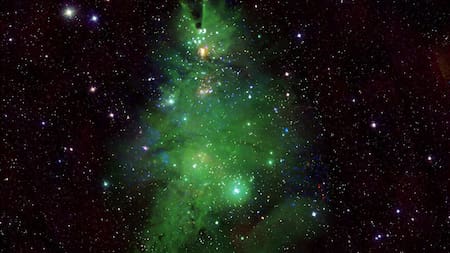 Un árbol de Navidad hecho de estrellas: las espectaculares imágenes que captó la NASA